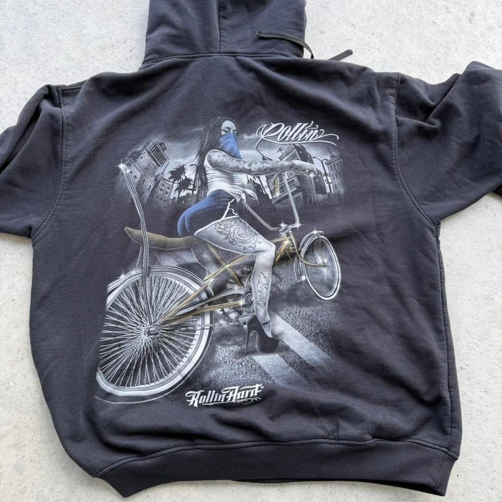 Super Rare Sick 90s Vintage Rollin Hard Hoodie - Picture 5 of 7